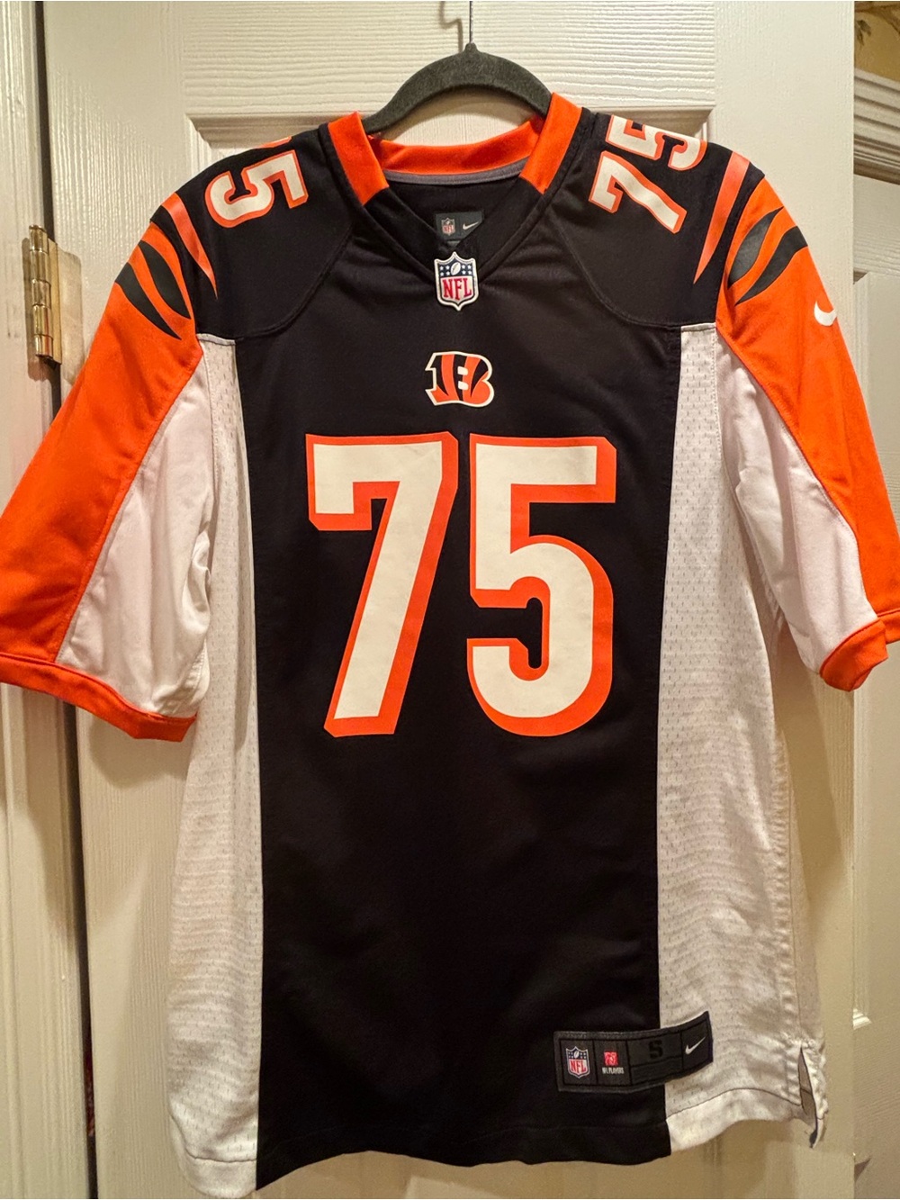 NFL Cincinnati Bengals #75 Black Orange White Game Jersey